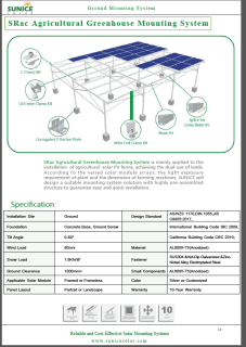Agri-PV agricultural green-house solar mounting system